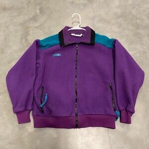 vintage columbia multi color fleece zip up sweatshirt